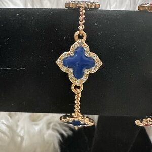 Blue Clover Gold chain Bracelet